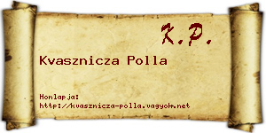 Kvasznicza Polla névjegykártya